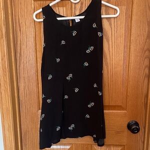 Old Navy Black Floral Tank Top